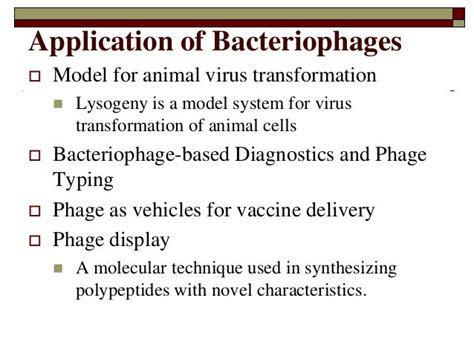 Bacteriophage, phage typing and application