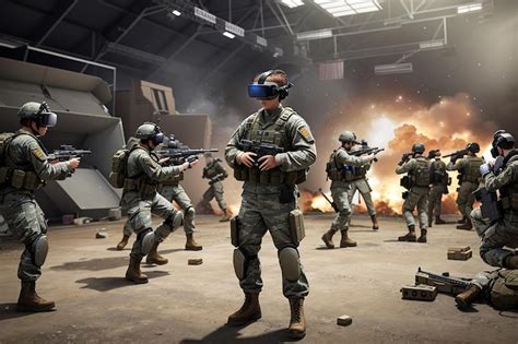 Premium AI Image | VR Reality War Simulation