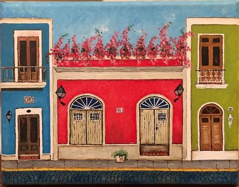 Old San Juan Street Scene Painting | Etsy in 2021 | Painting, Street scenes, San juan