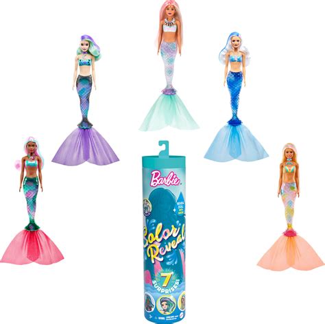 Barbie Color Reveal Mermaid Doll with 7 Surprises (Styles May Vary ...