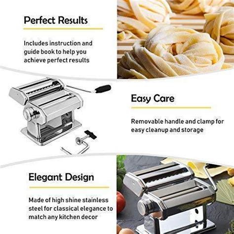 Stainless Steel Manual Pasta Maker Machine With Adjustable Thickness ...