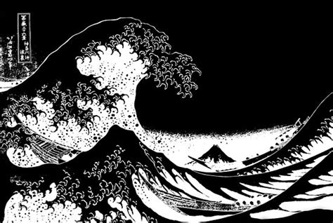 The Great Wave off Kanagawa Black and White Poster by ind3finite | Black and white posters ...