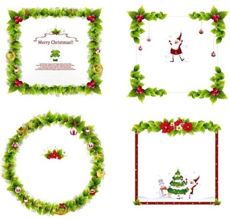 4 christmas wreath border vector Free vector in Adobe Illustrator ai ...