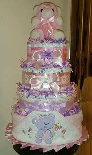 4 Tier Diaper Cake | Baby Girl diaper cake | Sherlene | Flickr