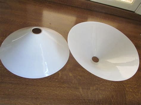 Vintage coolie white glass lamp shades, two | in Calverton, Nottinghamshire | Gumtree