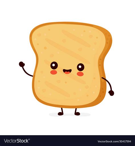 Cute happy funny toast Royalty Free Vector Image