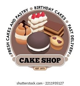 Cake Shop Logo Design Template Emblem Stock Vector (Royalty Free ...