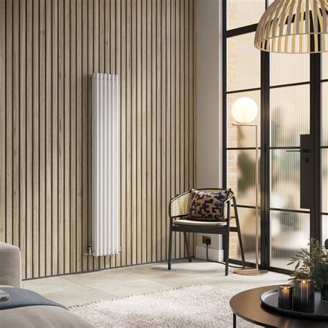 Nordic Oslo, 3 Column Vertical Radiator, White, 1800mm x 294mm