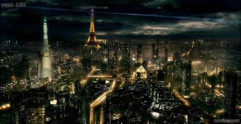 My vision of Paris in 2060 | Dark city, City wallpaper, City background