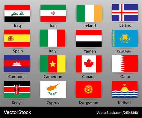 Flags of all countries the world part 5 Royalty Free Vector