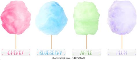 Cotton Candy Different Flavors Vector Set Stock Vector (Royalty Free) 1447508609 | Shutterstock