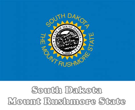 Large, Horizontal, Printable South Dakota State Flag, from NETSTATE.COM