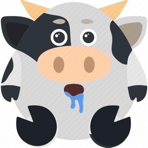 Animal, cow, dribble, emoji, emoticon, emotion icon - Download on Iconfinder