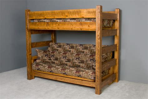 Barnwood Twin/Futon Bunk Bed - Viking Log Furniture