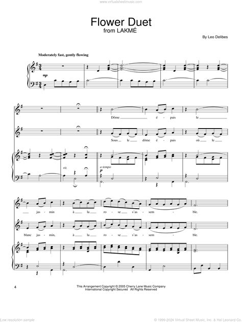 Flower Duet sheet music for two voices and piano (PDF)