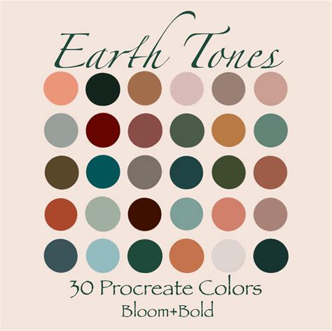 Earth Tones Procreate Color Swatches - Etsy | Earth colour palette, Earth tone color palette ...