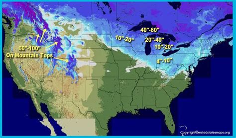 Snow Cover Map Of America - United States Maps