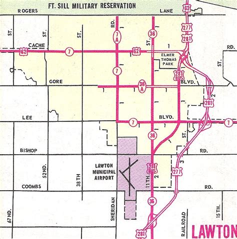 Lawton, OK inset map 1966 | Inset map of Lawton on 1966 Okla… | Flickr