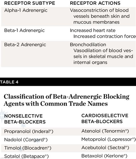 The Action of Epinephrine at Various Receptors | Download Table