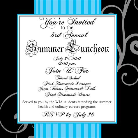 Sample Luncheon Invitation - Invitation Design Blog