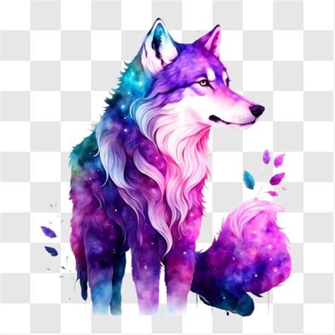 Download Colorful Wolf Artwork PNG Online - Creative Fabrica