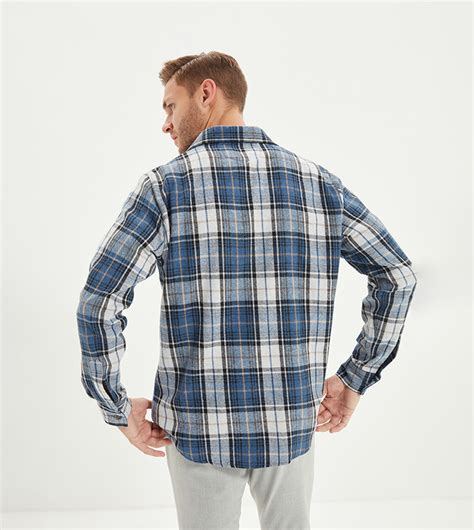 Buy Trendyol Plaid Long Sleeve Flannel Shirt In Blue | 6thStreet UAE