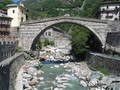 The Pont-Saint-Martin is a Roman segmental arch bridge in the Aosta ...