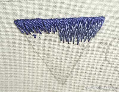 Long and Short Stitch Shading Lesson 3: Triangles | Hand embroidery tutorial, Embroidery ...