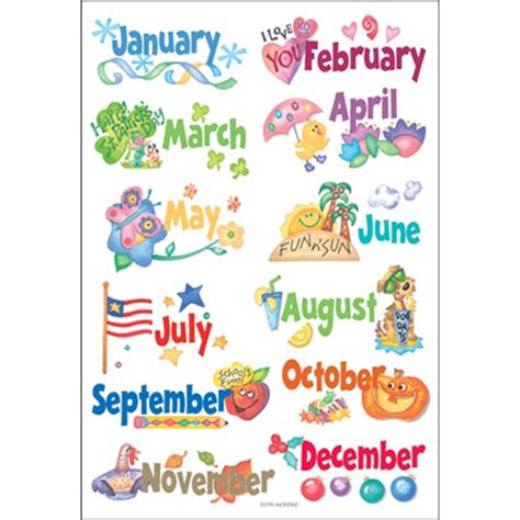 Month Stickers Papercraft Craft Supplies & Tools etna.com.pe