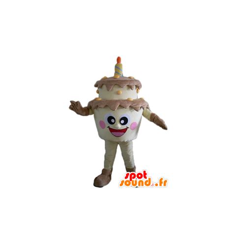 Purchase Birthday Cake giant mascot, brown and yellow in Mascots of ...