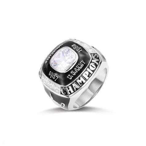 Championship Ring with custom text and color - basketball, baseball, football, hockey - high ...