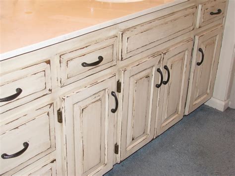 Distressed White Kitchen Cabinets - Image to u