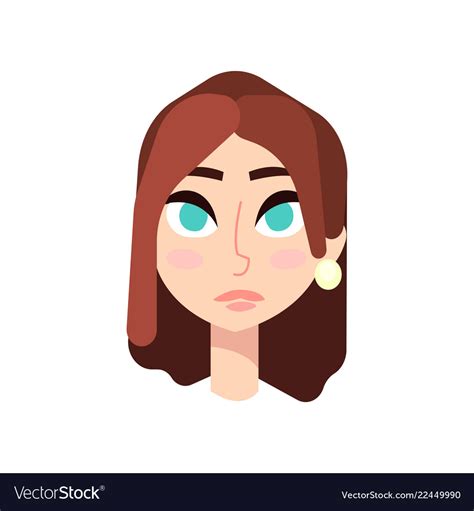 Young girl with big blue eyes and brown hair Vector Image