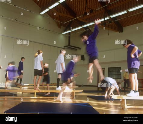 Gym Class Physical Education PE Gymnasium School Stock Photo - Alamy