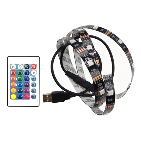 USB LED Strip RGB 5V 5050 SMD RGB USB LED Strip Light Waterproof Dimmable Ribbon tape LED lamp ...