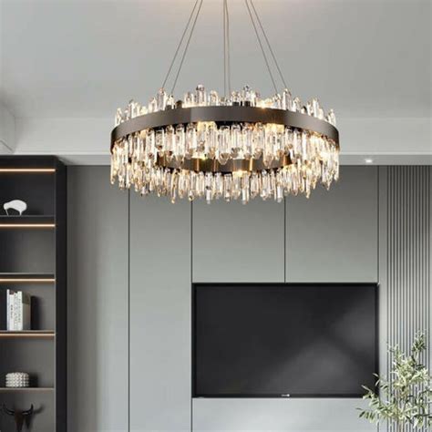 Enhance Your Space with Creative Modern Design Black Crystal Chandelie