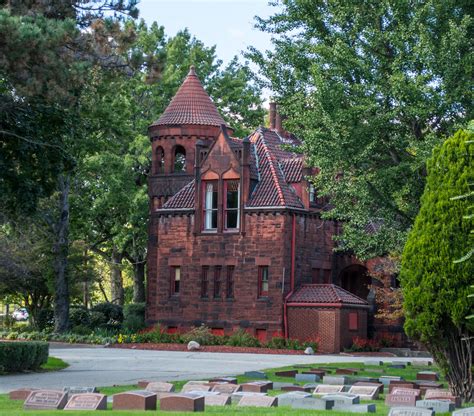 gatehouse south - Riverside Cemetery Cleveland | View of the… | Flickr