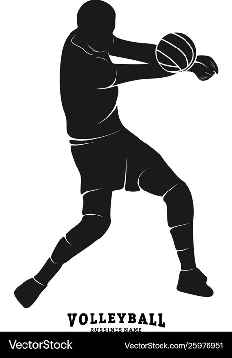 Volleyball player silhouette Royalty Free Vector Image