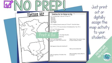 Vietnam War Map Activity - By History Gal