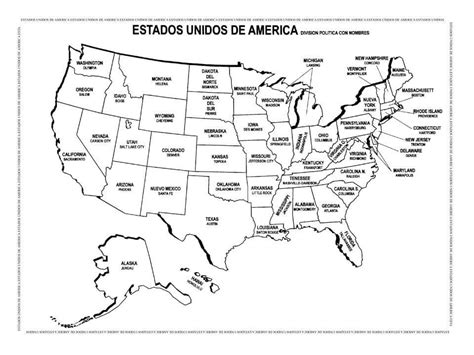 Mapa de los Estados Unidos - Descarga para imprimir