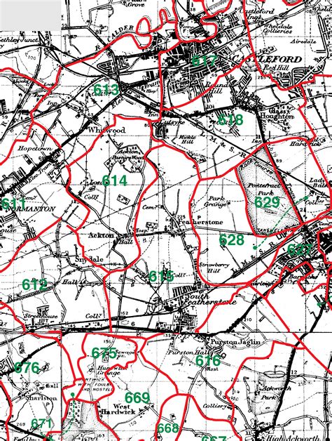 GENUKI: Map of Featherstone Parish, West Riding of Yorkshire, England, Yorkshire (West Riding)