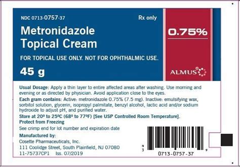 Metronidazole Cream - FDA prescribing information, side effects and uses