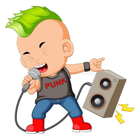 Rockstar Boy Clipart Outline