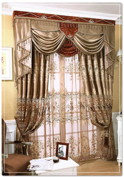 European Style Curtains For Living Room Blackout Blinds Luxury ...