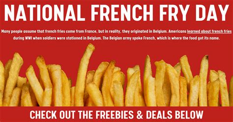 National French Fry Day | Freebies & Deals For July 12th! - The Freebie ...