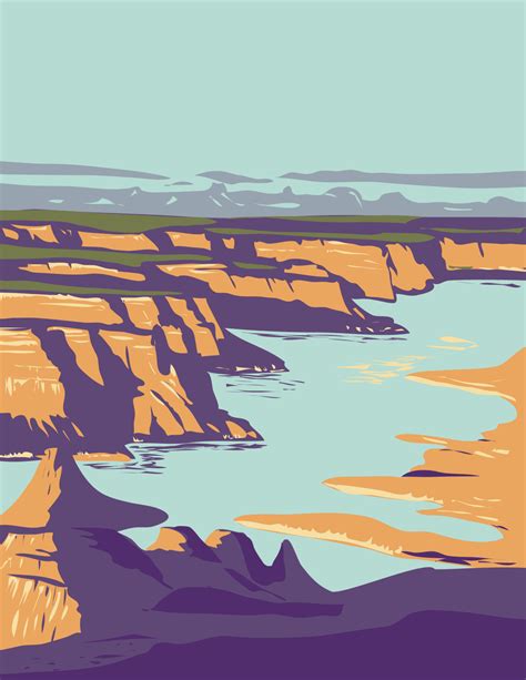 Lake Powell in Glen Canyon National Recreation Area Utah and Arizona WPA Art Deco Poster ...