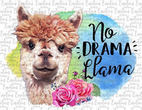 No Drama Llama PNG instant download Sublimation Graphics | Etsy