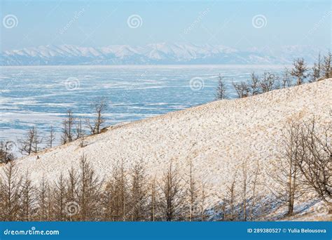 Lake Baikal in winter stock image. Image of snow, mountain - 289380527