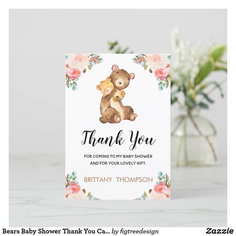 Bears Baby Shower Thank You Card | Zazzle.com | Baby shower thank you ...