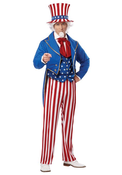 Mens Uncle Sam USA American Independence Fancy Dress Costume Adults Outfit Alle Top-Marken zum ...